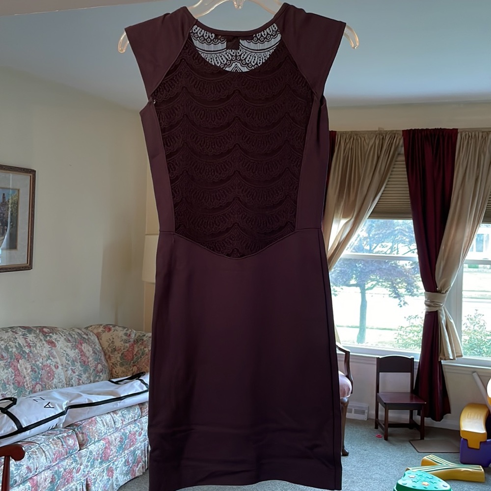 Navy Blue Lace-back dress